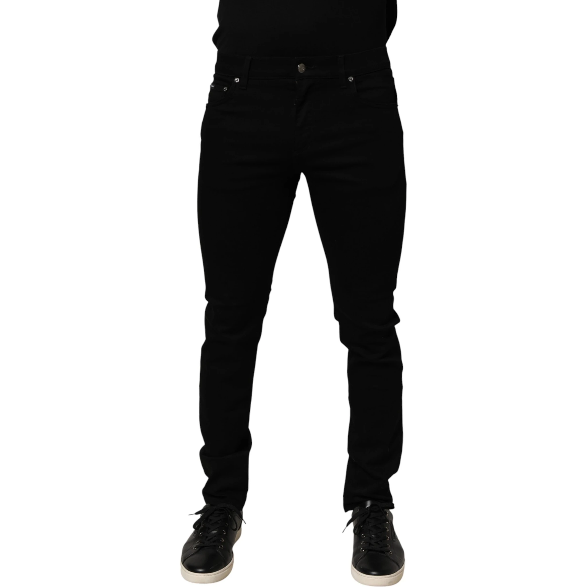 Black Cotton Stretch Slim Fit Men Denim Jeans