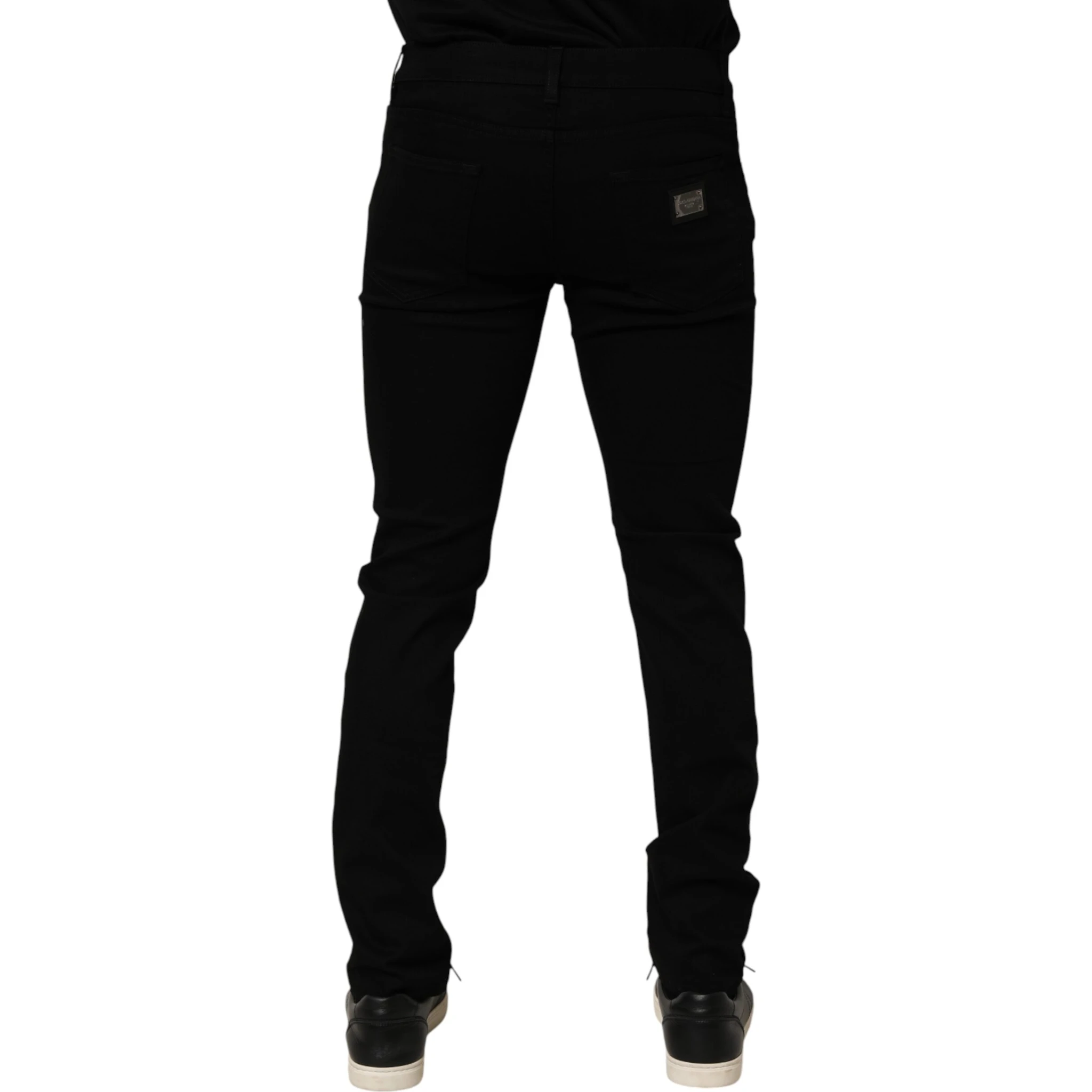 Black Cotton Stretch Slim Fit Men Denim Jeans