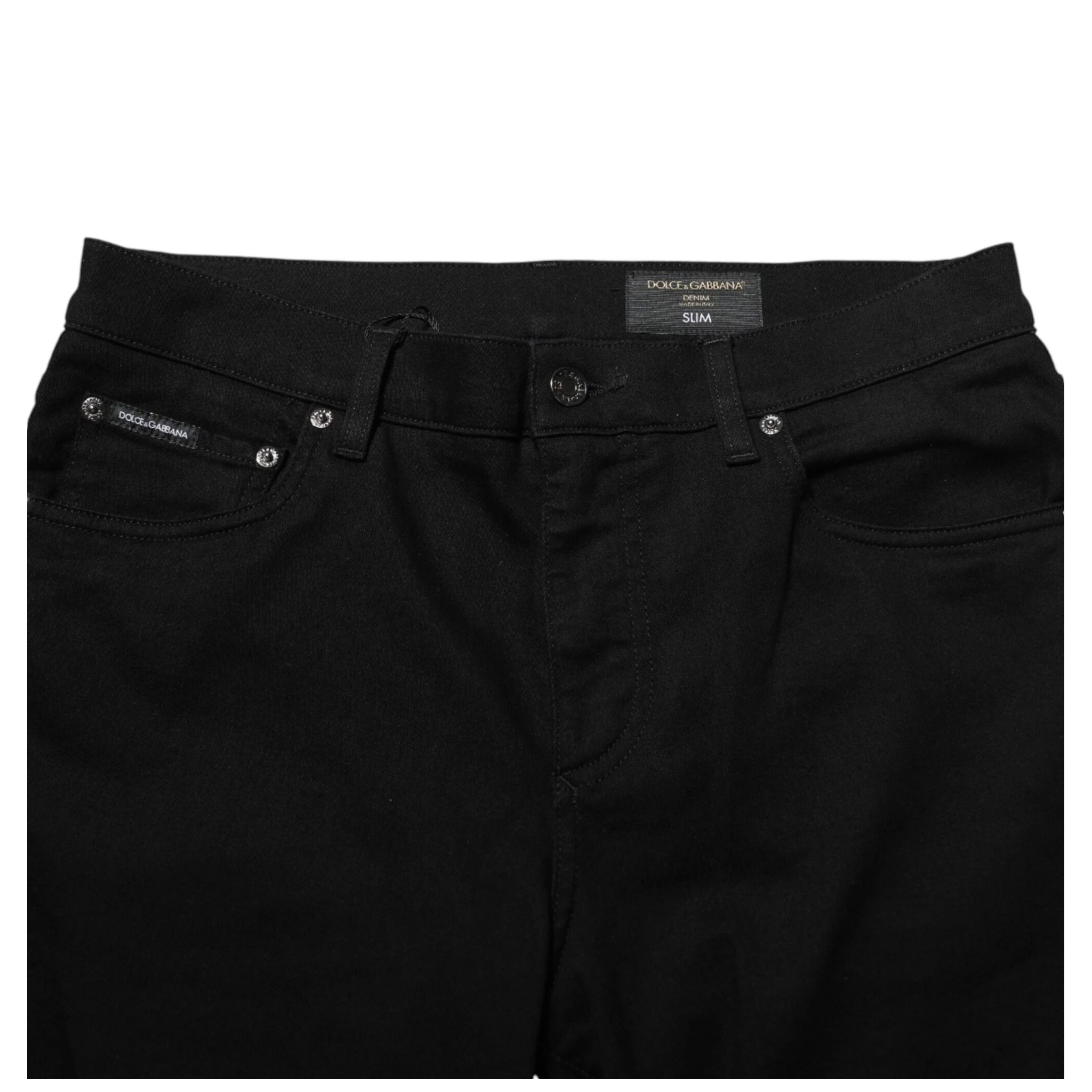 Black Cotton Stretch Slim Fit Men Denim Jeans