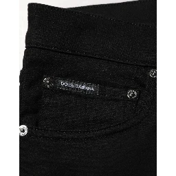 Black Cotton Stretch Slim Fit Men Denim Jeans