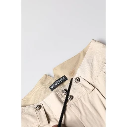 Beige Cotton Tapered Cargo Men Trouser Pants