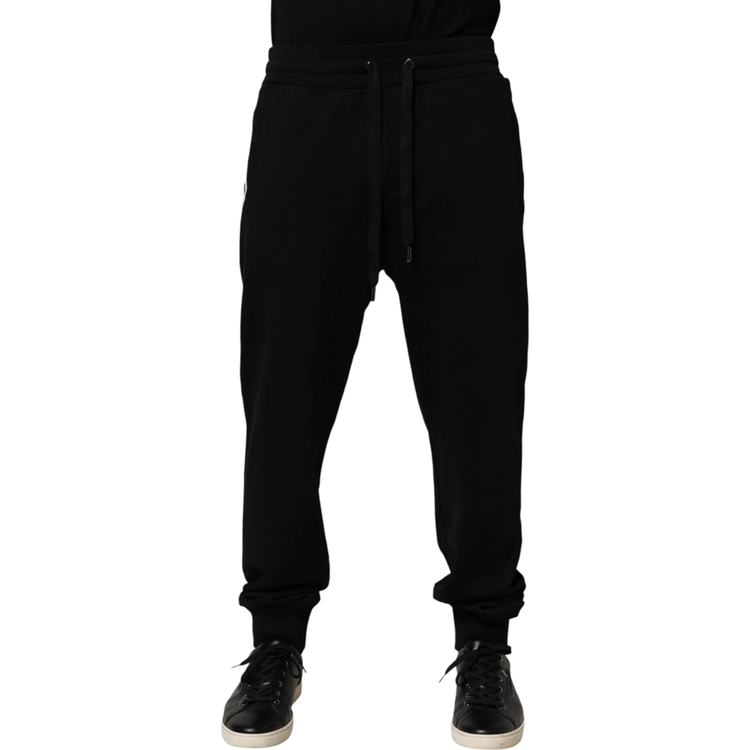 Black DG Logo Cotton Jogger Sweatpants Pants