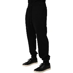 Black DG Logo Cotton Jogger Sweatpants Pants