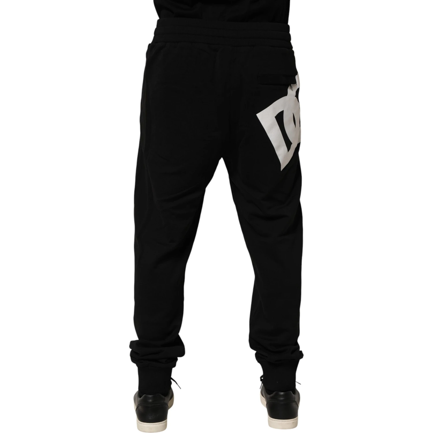 Black DG Logo Cotton Jogger Sweatpants Pants