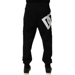 Black DG Logo Cotton Jogger Sweatpants Pants