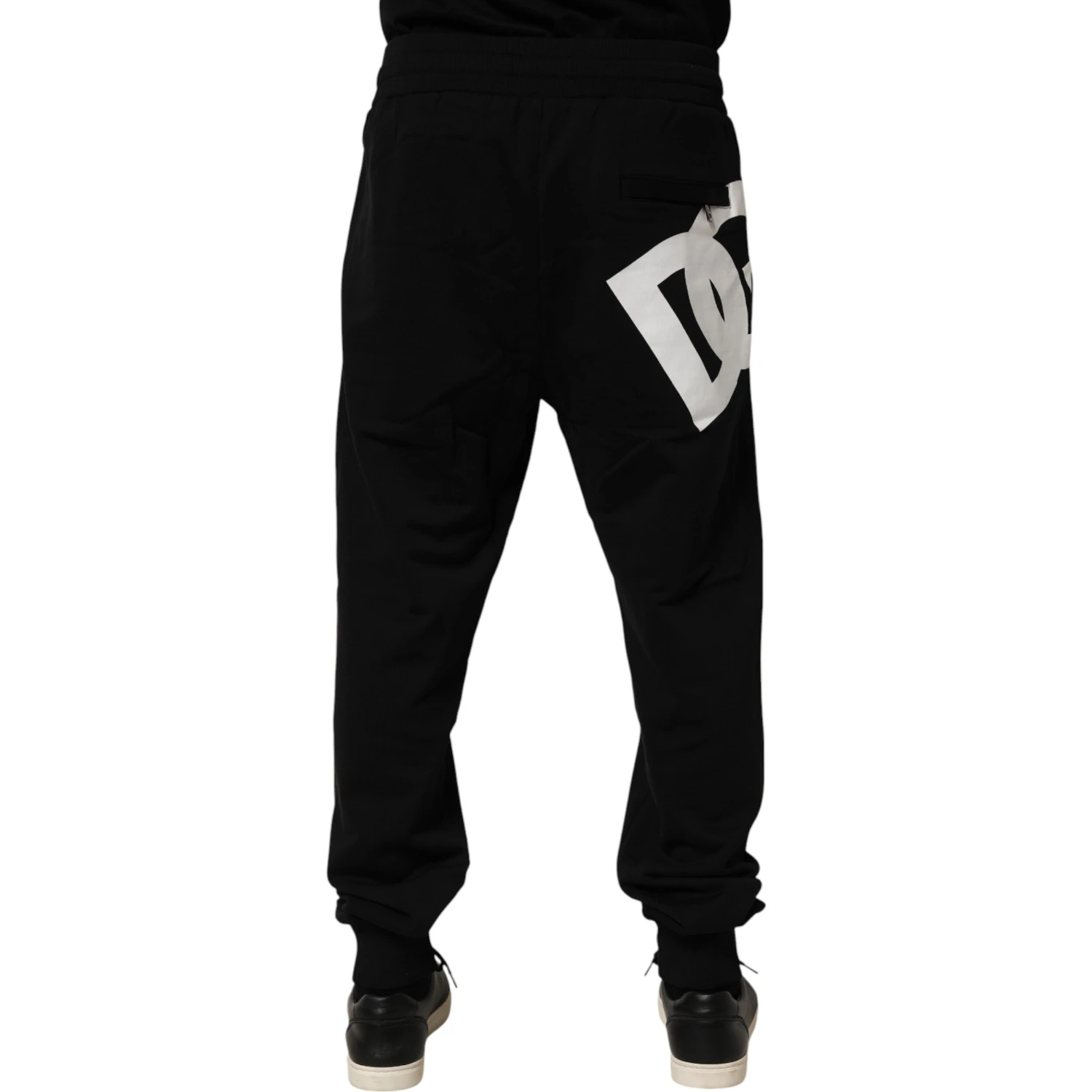 Black DG Logo Cotton Jogger Sweatpants Pants