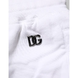 White Distressed Cotton Men Bermuda Shorts