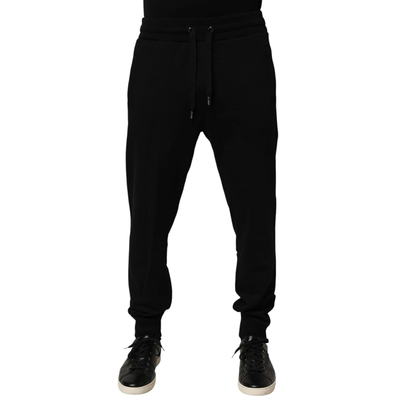 Black DG Logo Cotton Jogger Sweatpants Pants