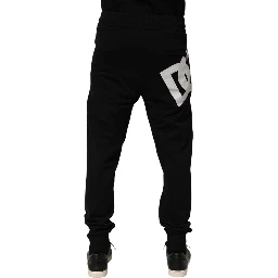 Black DG Logo Cotton Jogger Sweatpants Pants