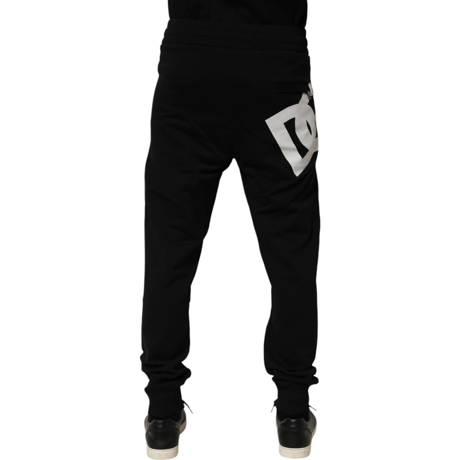 Black DG Logo Cotton Jogger Sweatpants Pants