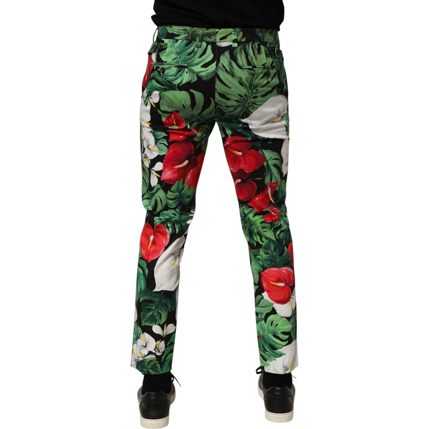Multicolor Floral Print Cotton Tapered Pants
