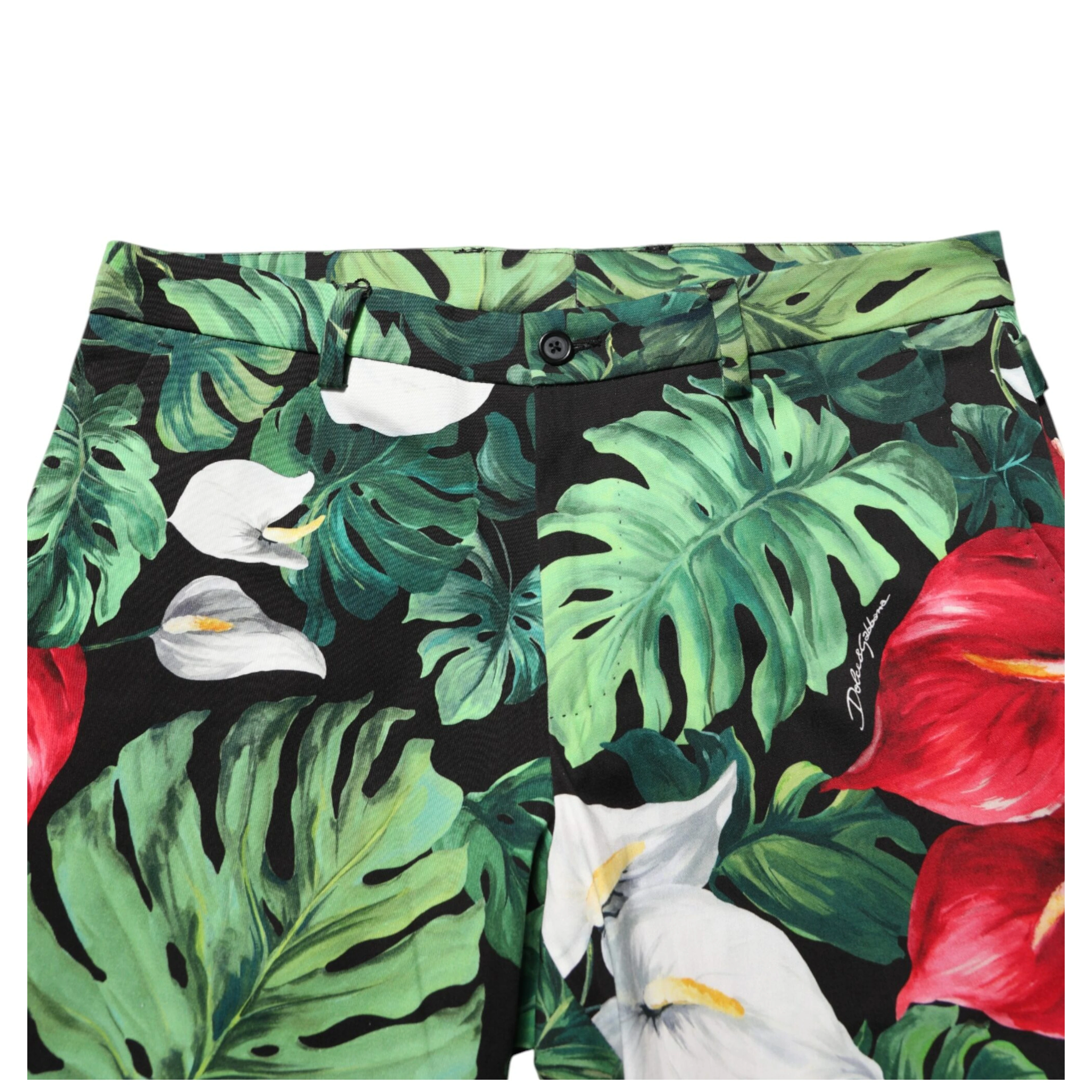 Multicolor Floral Print Cotton Tapered Pants