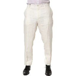White Linen Formal Dress Men Trouser Pants