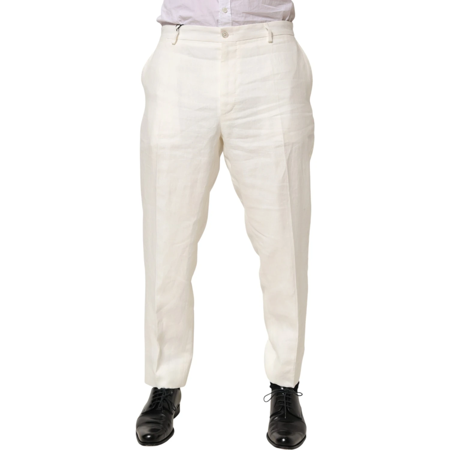 White Linen Formal Dress Men Trouser Pants