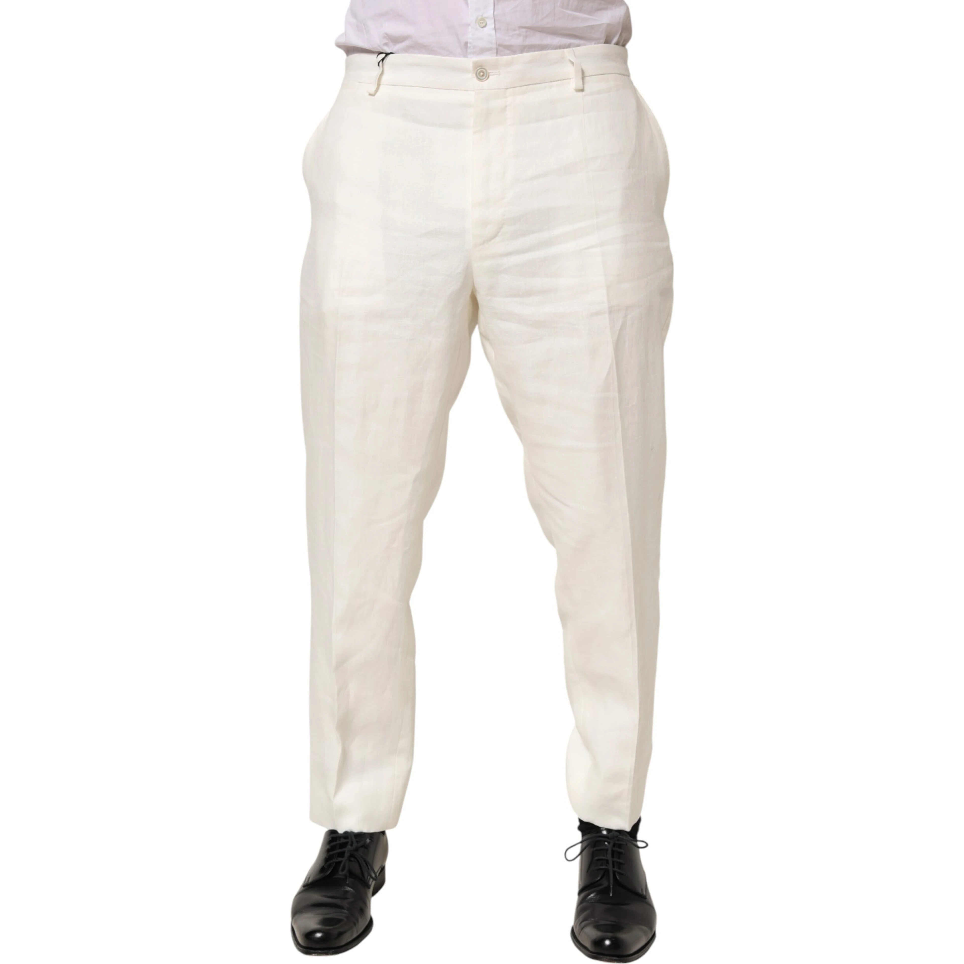 White Linen Formal Dress Men Trouser Pants