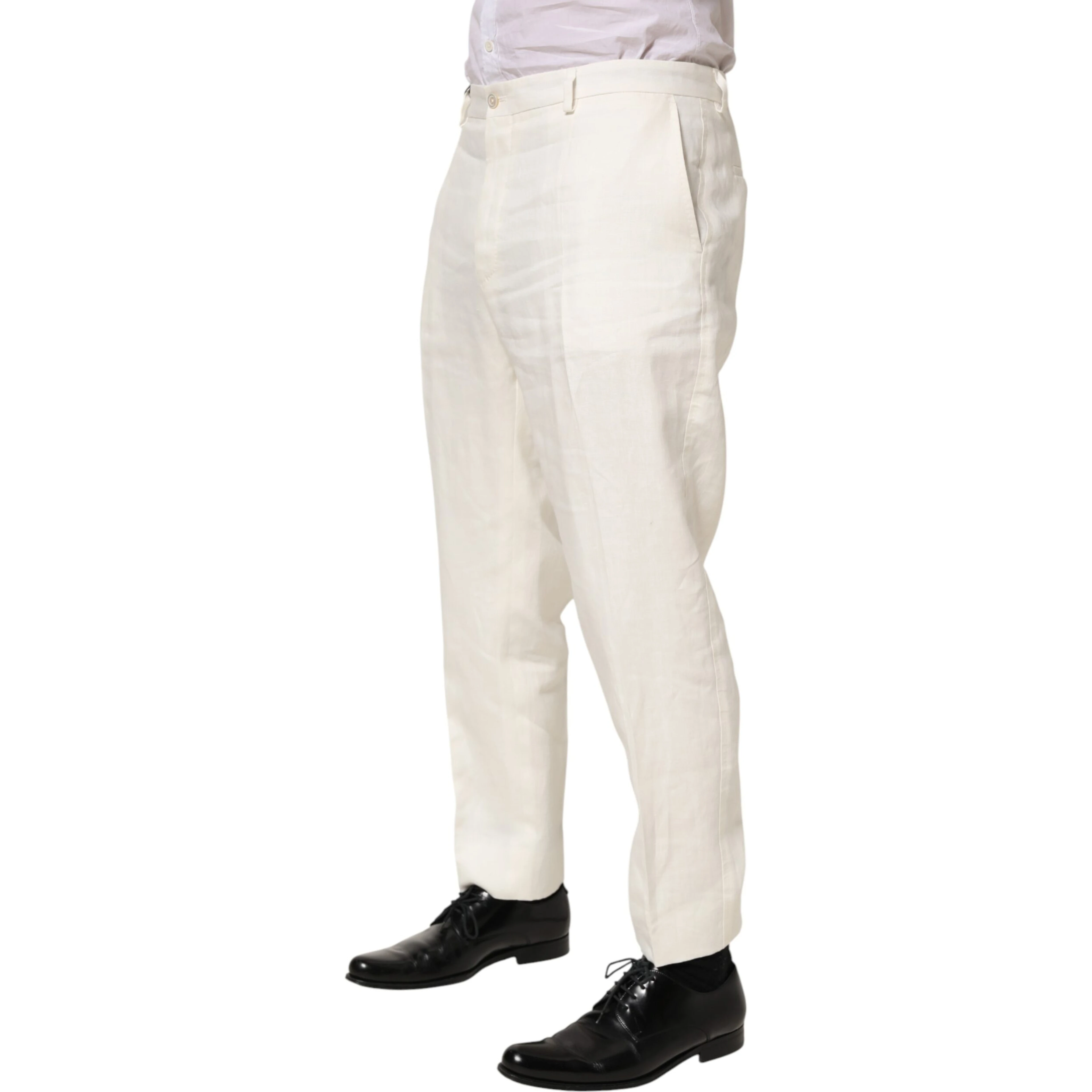 White Linen Formal Dress Men Trouser Pants