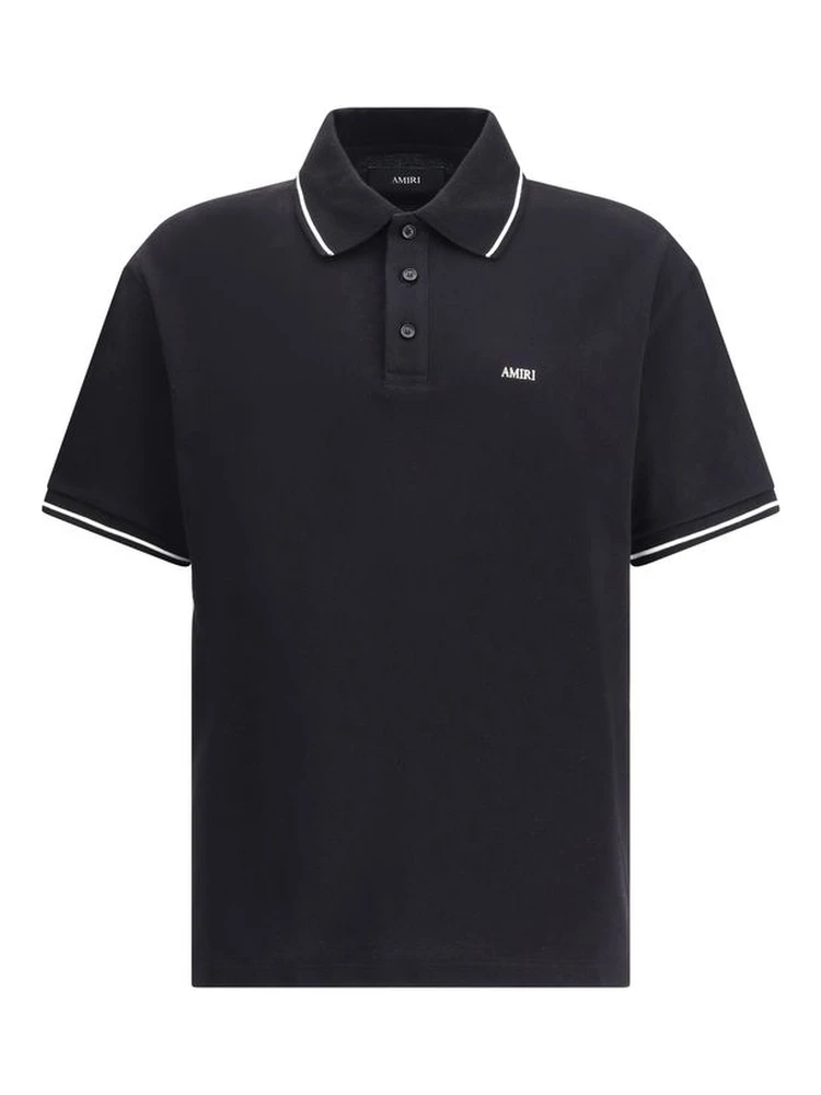 Black Cotton Polo T-Shirt