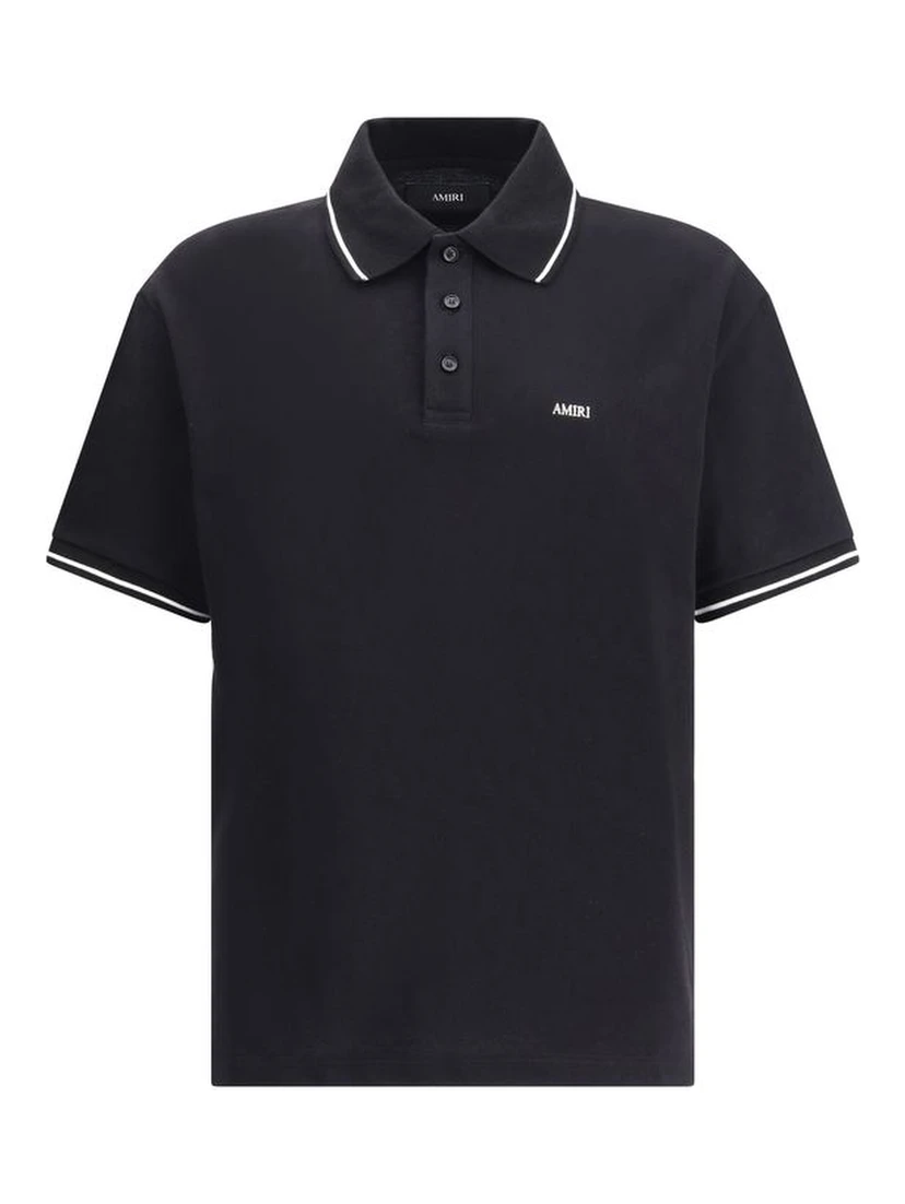 Black Cotton Polo T-Shirt
