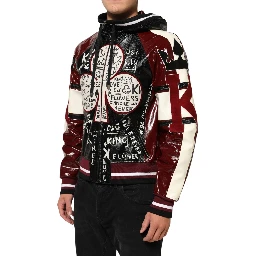 Multicolor Hooded Leather DG King Men Biker Jacket
