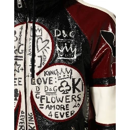 Multicolor Hooded Leather DG King Men Biker Jacket