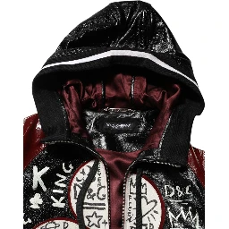 Multicolor Hooded Leather DG King Men Biker Jacket