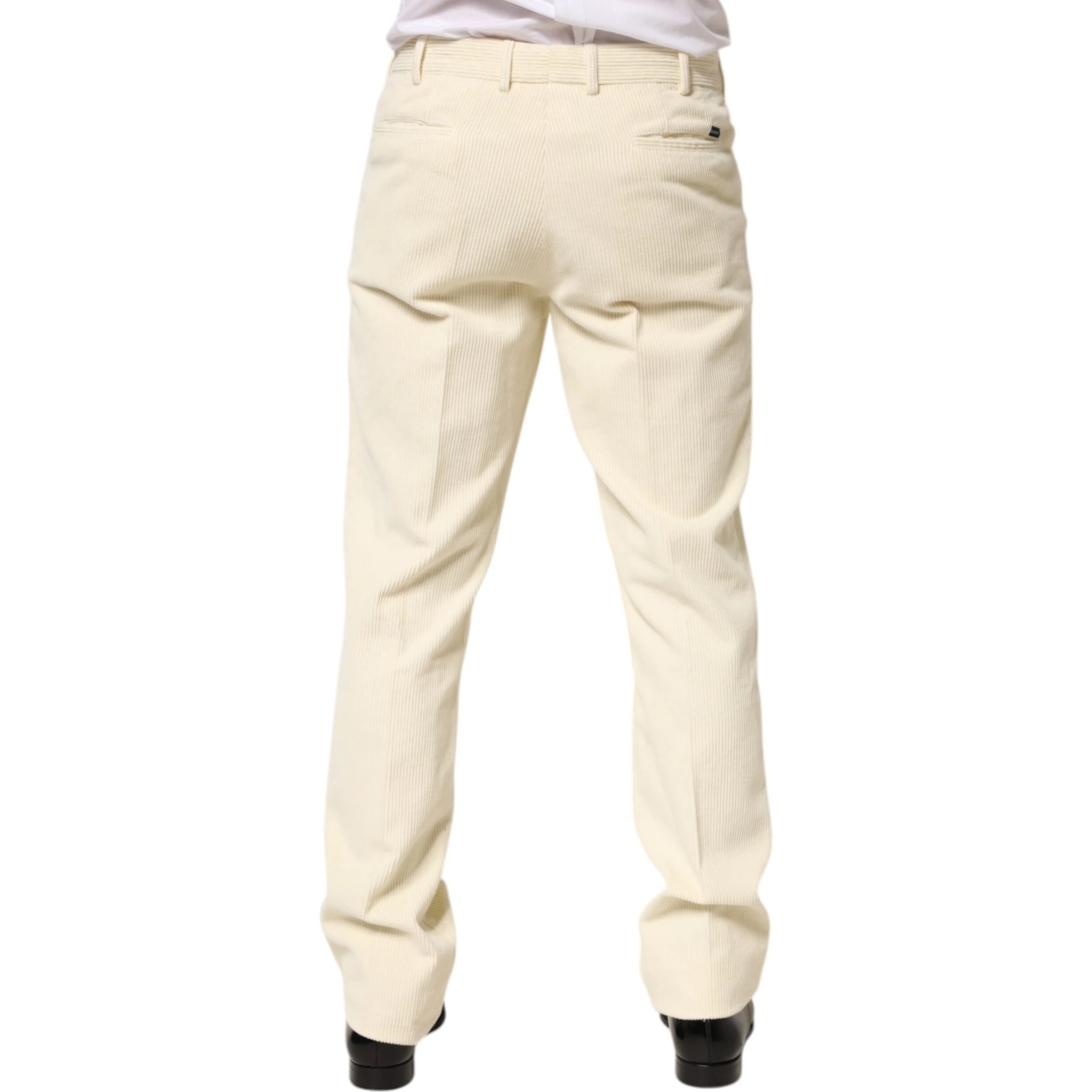Beige Corduroy Cotton Straight Men Trouser Pants