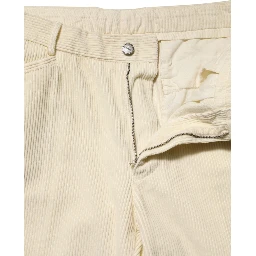 Beige Corduroy Cotton Straight Men Trouser Pants