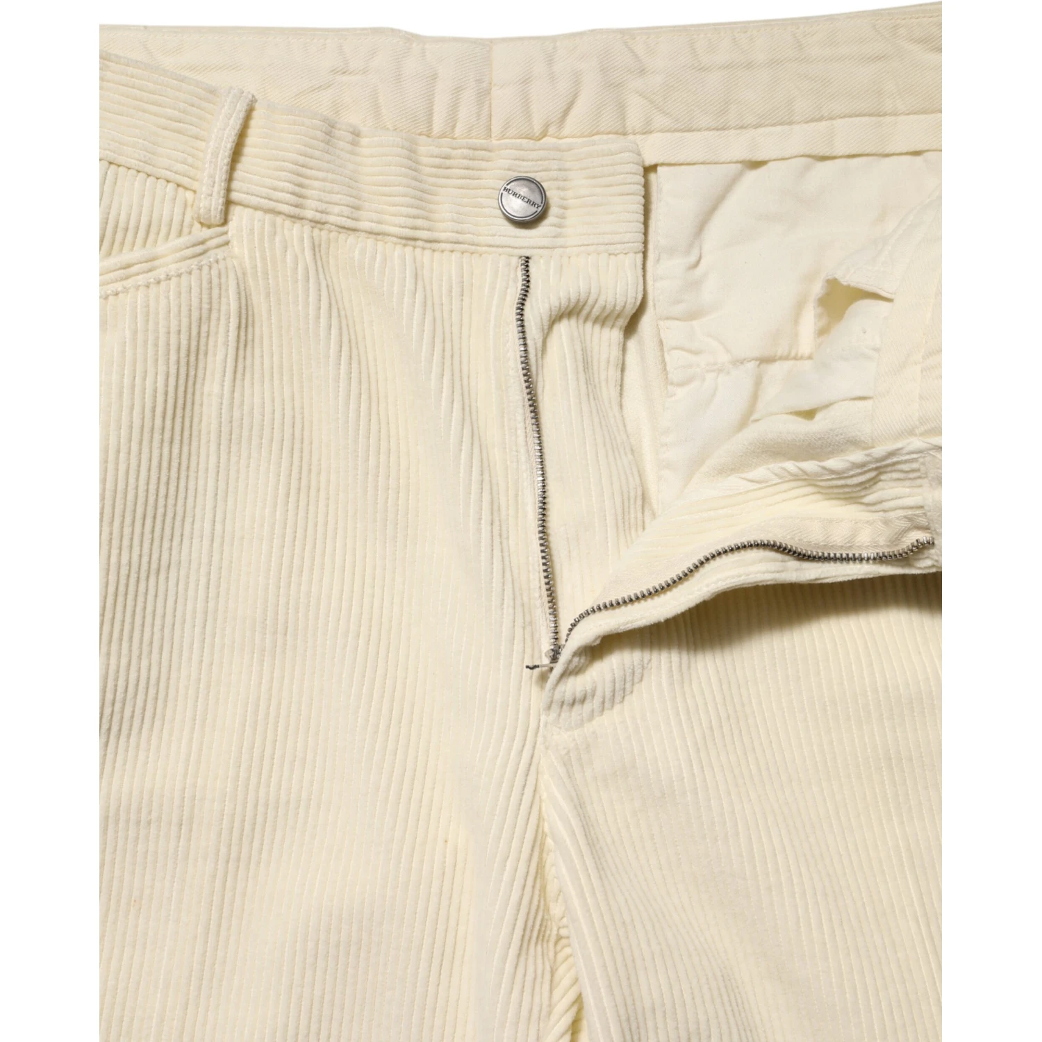 Beige Corduroy Cotton Straight Men Trouser Pants