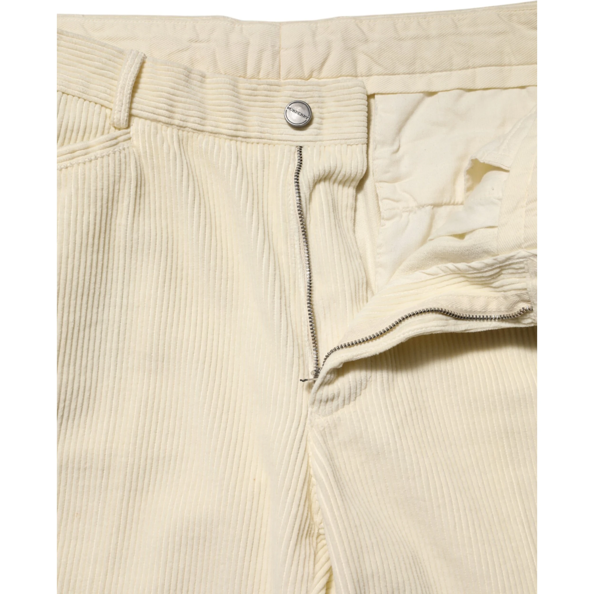 Beige Corduroy Cotton Straight Men Trouser Pants