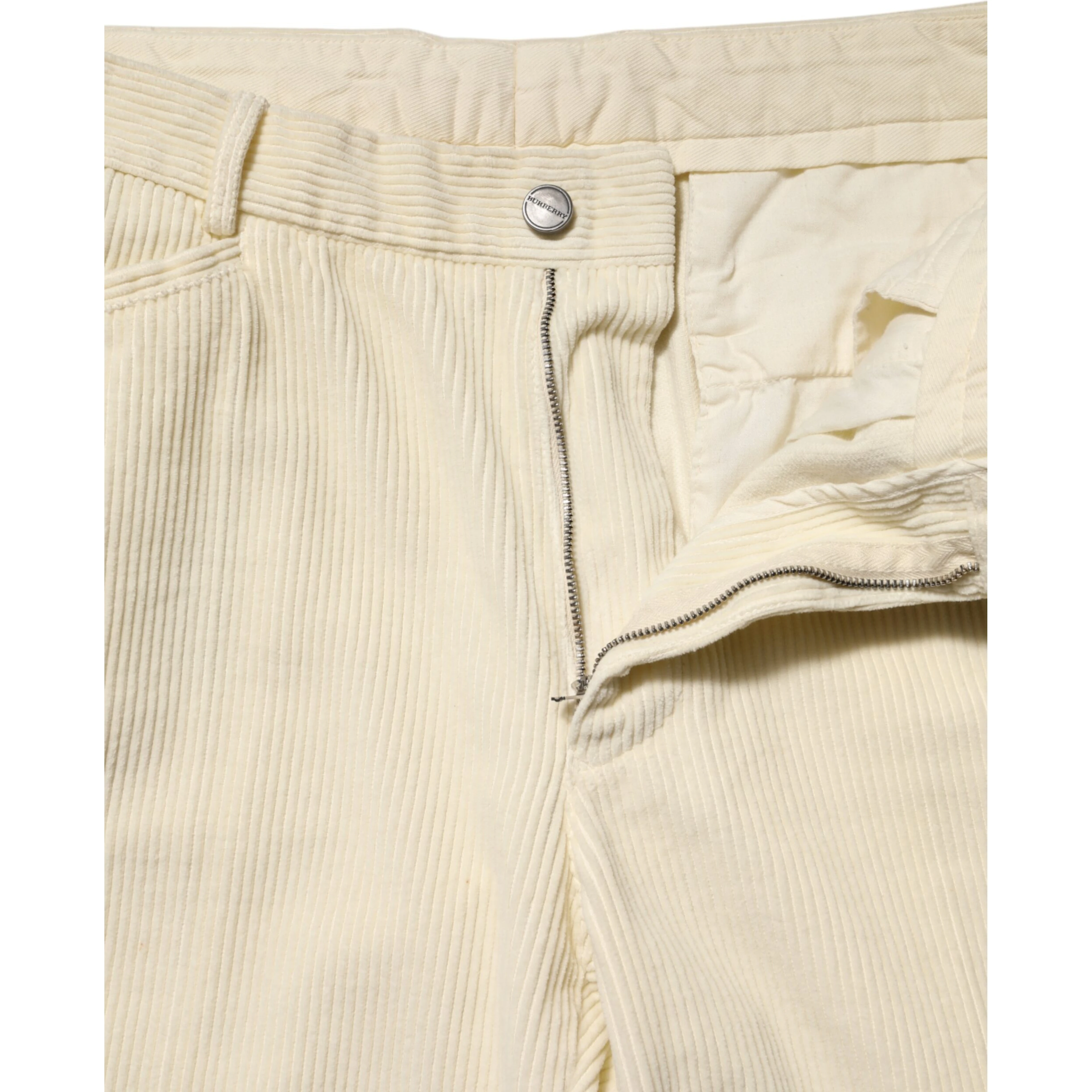 Beige Corduroy Cotton Straight Men Trouser Pants