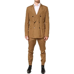 Brown TAORMINA Double-Breasted 2 Piece Suit