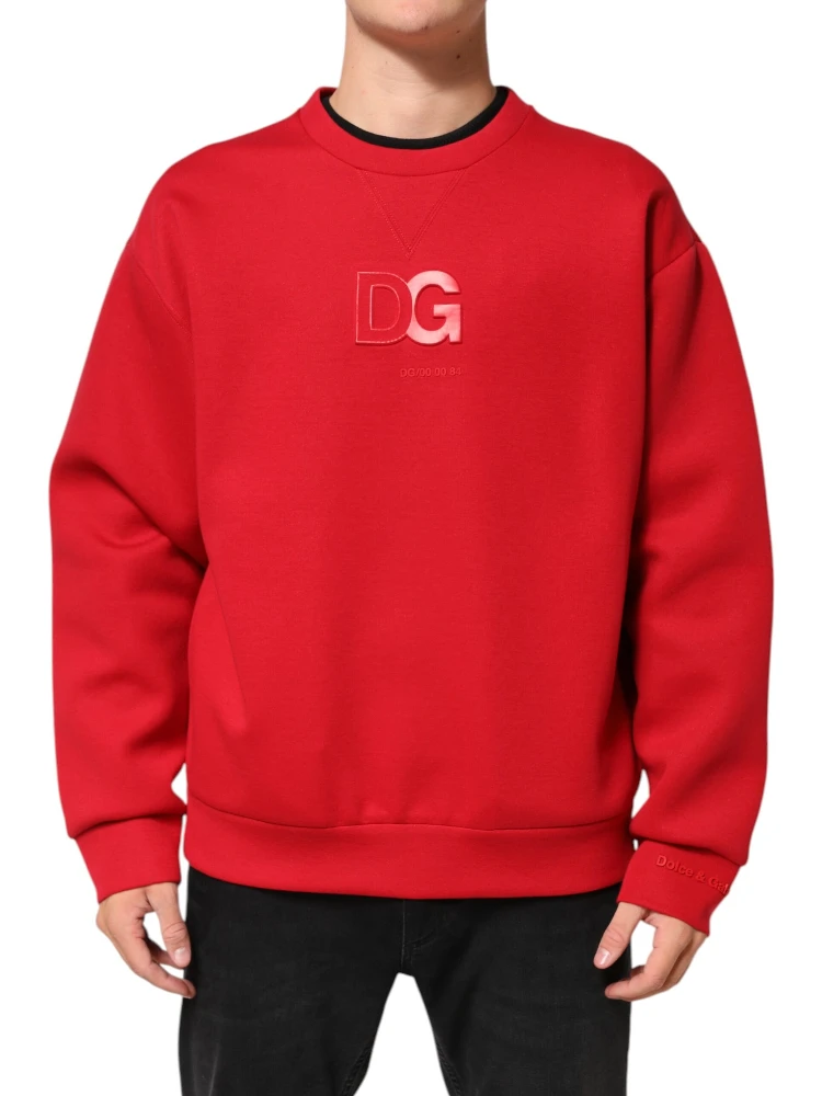 Red DG Logo Crew Neck Men Sweatshirt Sweater alternative