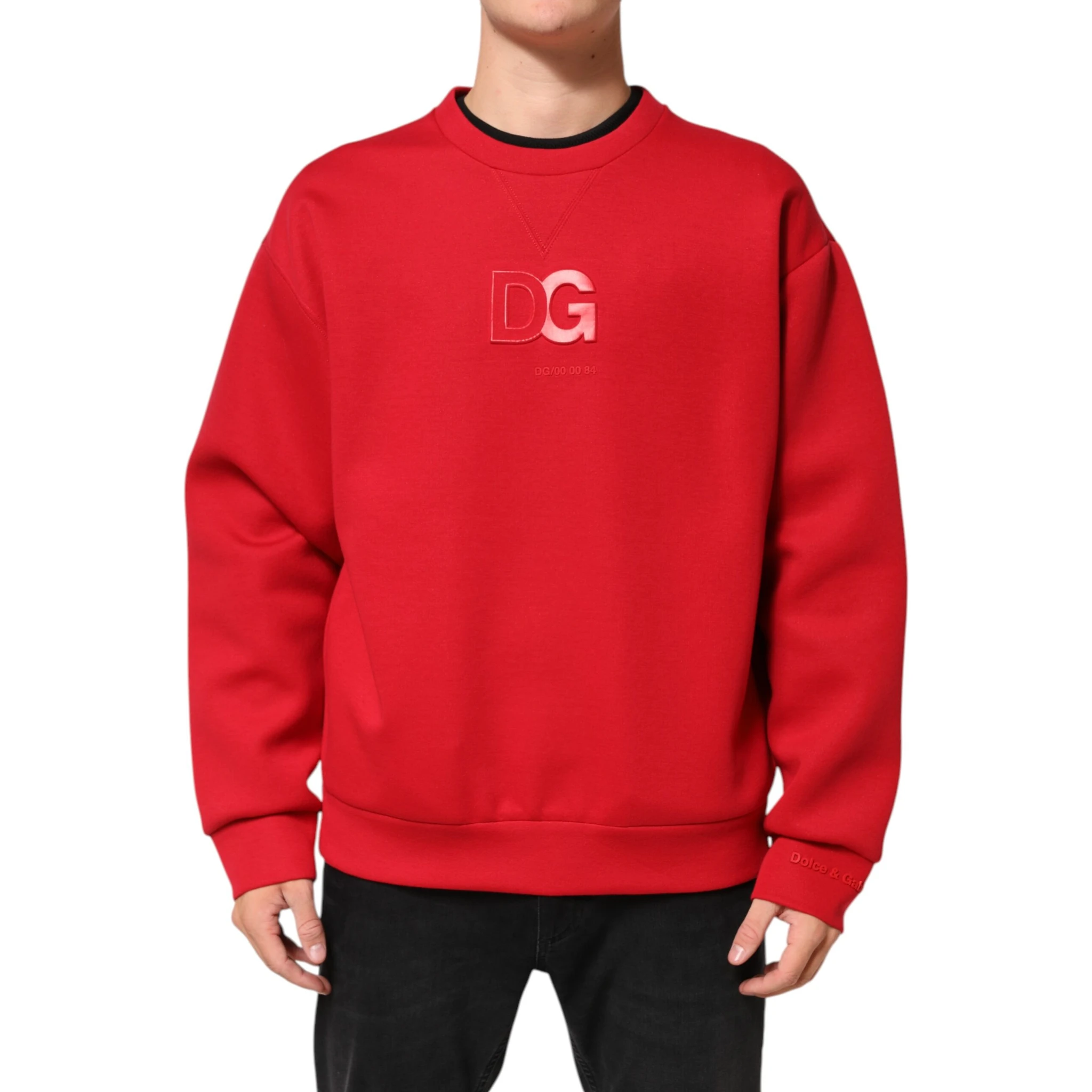 Red DG Logo Crew Neck Men Sweatshirt Sweater
