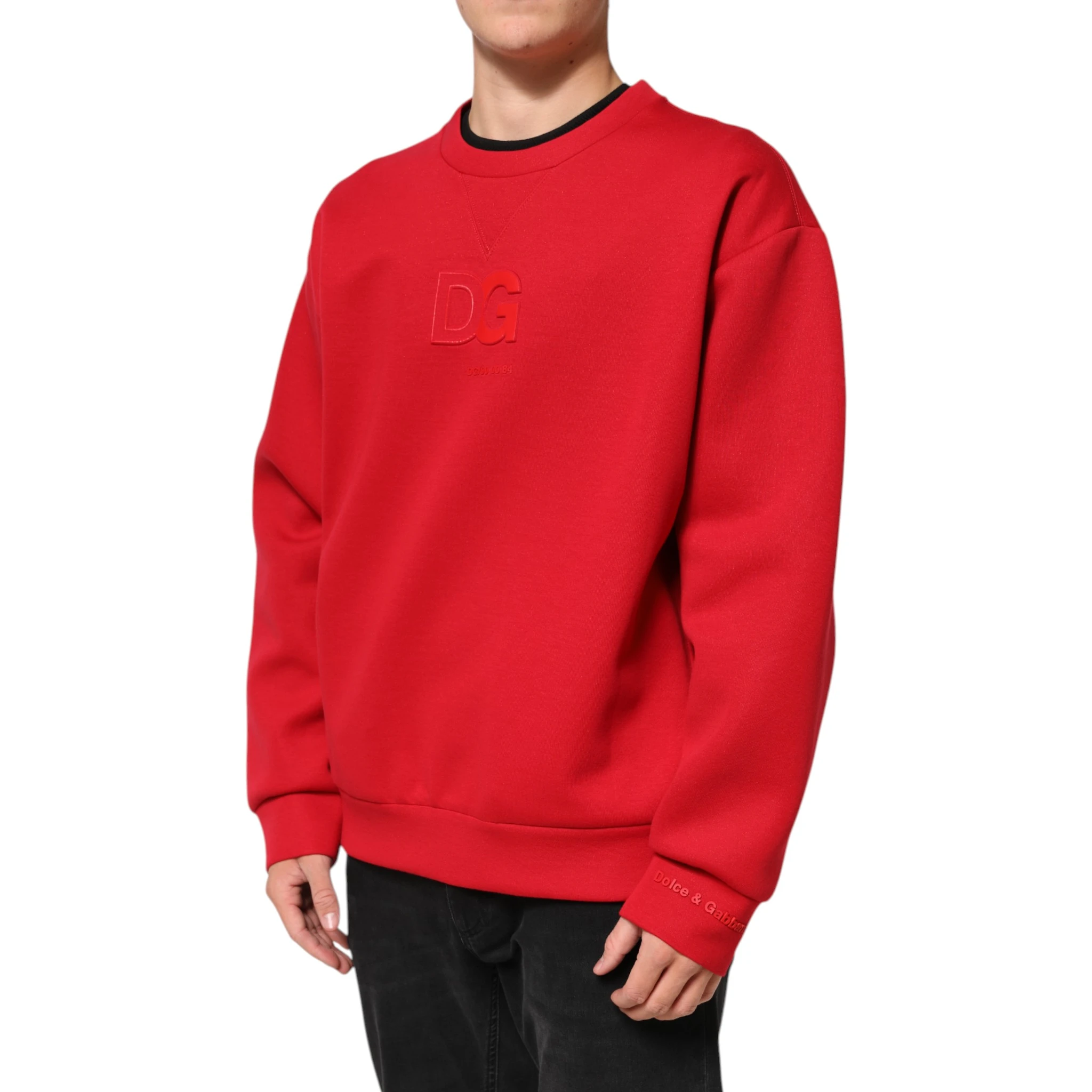 Red DG Logo Crew Neck Men Sweatshirt Sweater