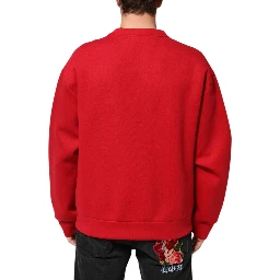 Red DG Logo Crew Neck Men Sweatshirt Sweater