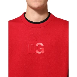 Red DG Logo Crew Neck Men Sweatshirt Sweater