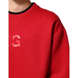 Red DG Logo Crew Neck Men Sweatshirt Sweater