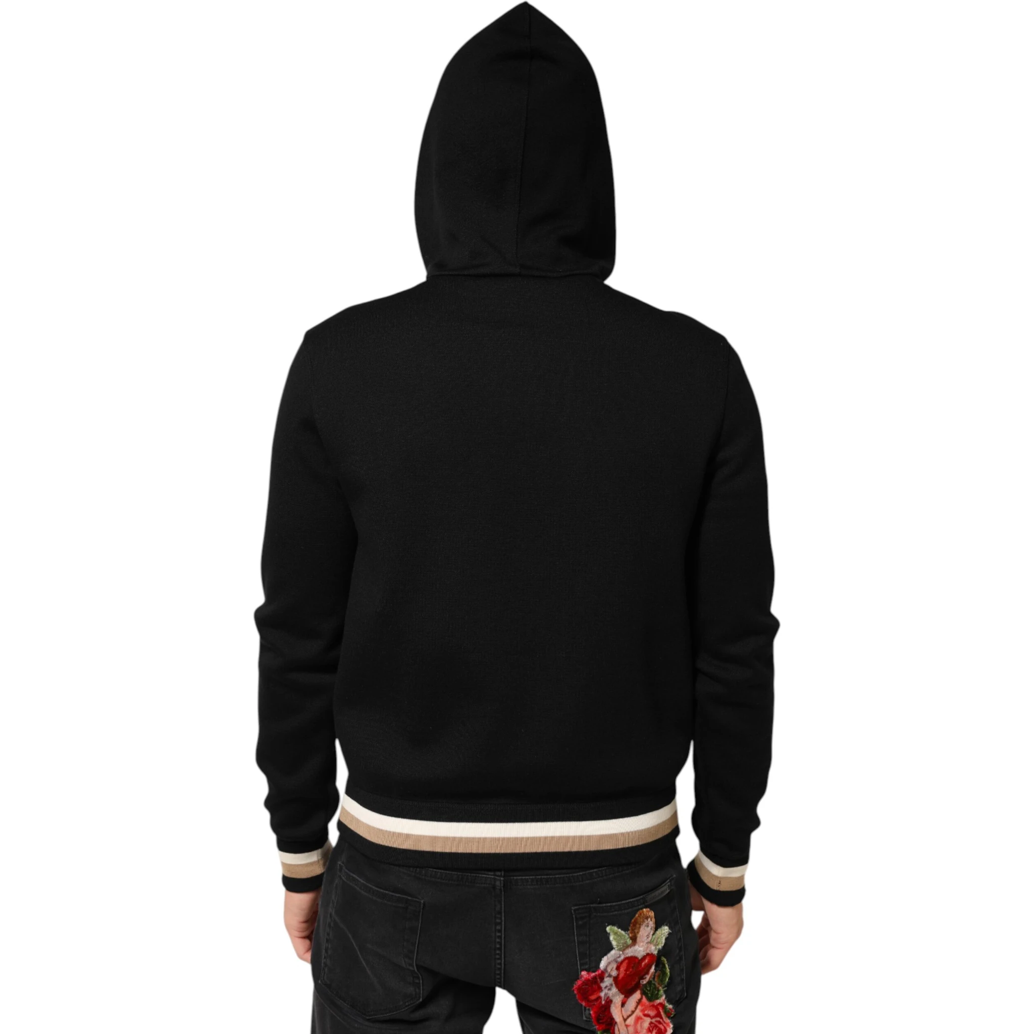 Black Leopard Logo Hooded Sweatshirt Sweater