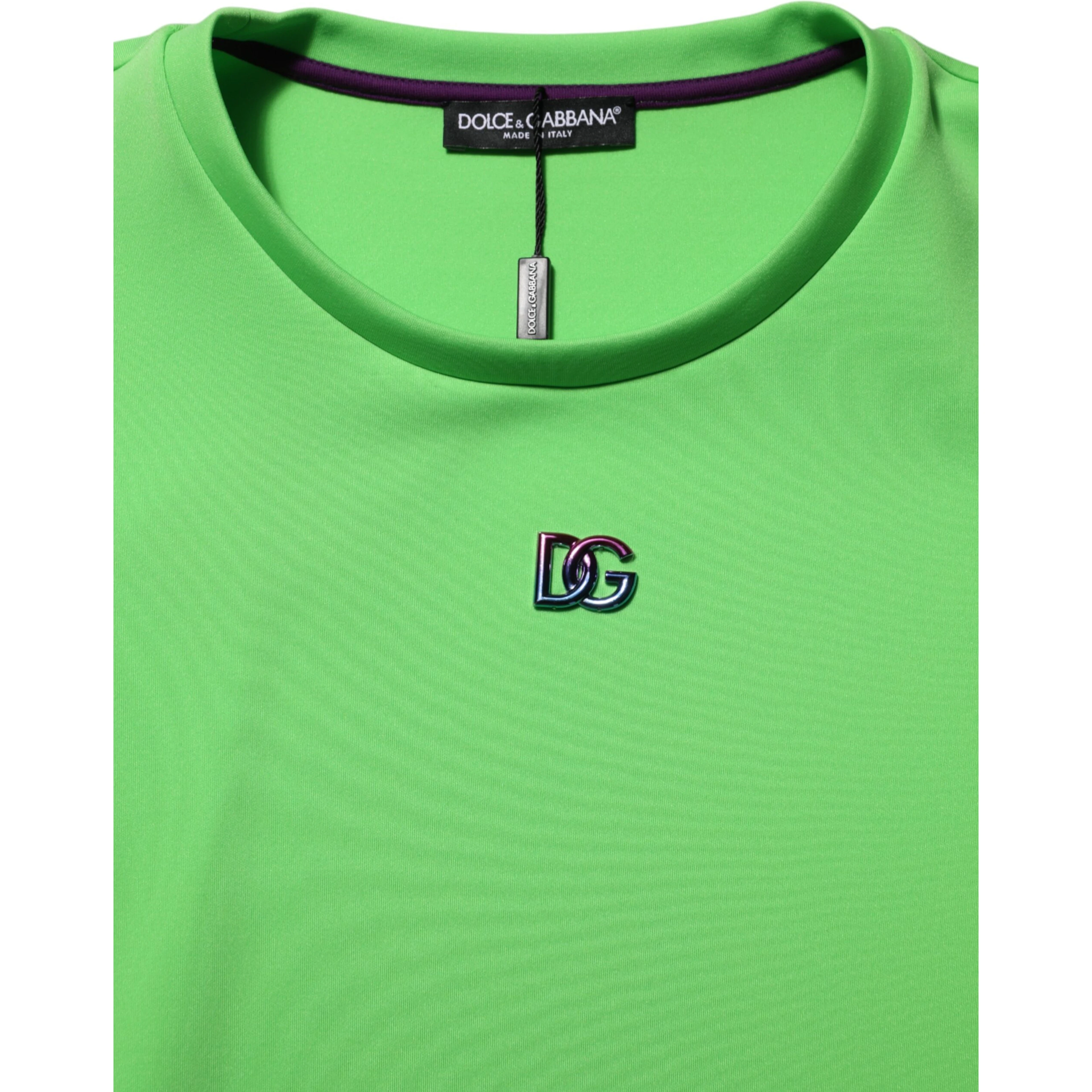 Green Logo Crew Neck Short Sleeves T-shirt