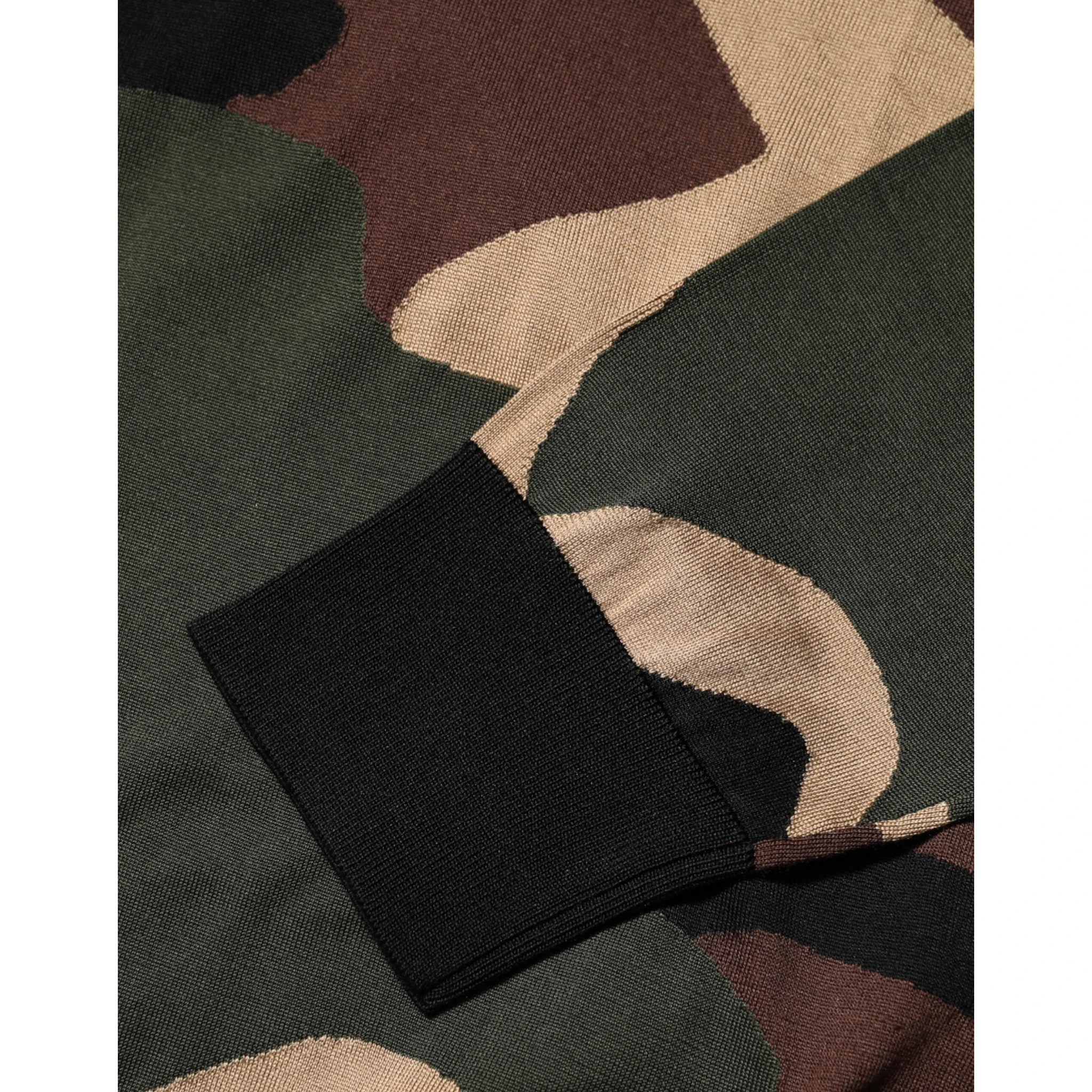 Multicolor Camouflage Crew Neck Men Pullover Sweater