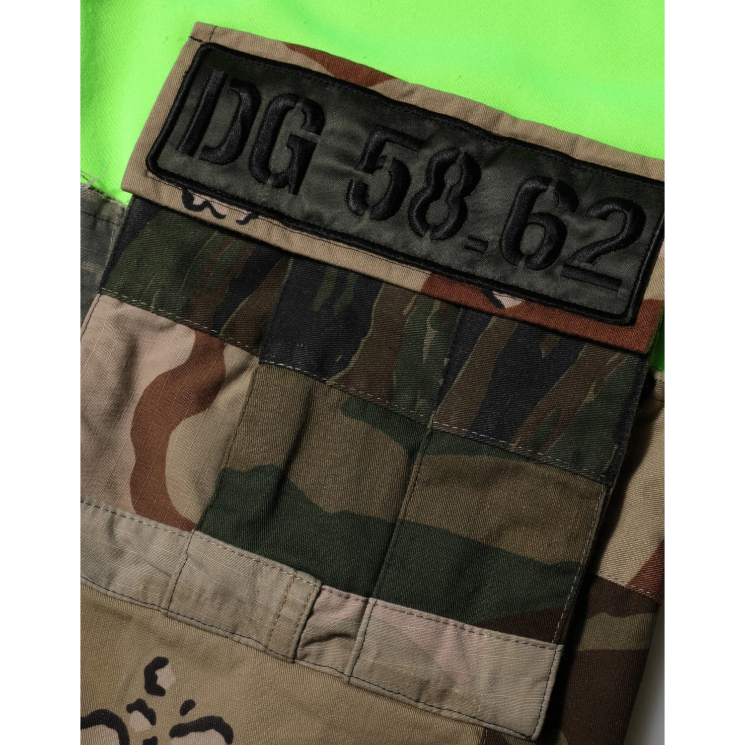 Green Patchwork Men Sweatshirt Sweater