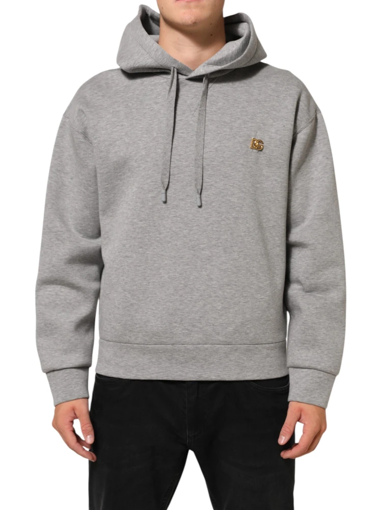 Gray Logo Cotton Hooded Sweatshirt Sweater alternative