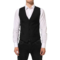 Black Wool Dress Formal Men Waistcoat Vest