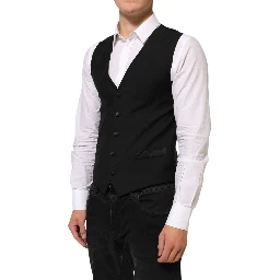 Black Wool Dress Formal Men Waistcoat Vest