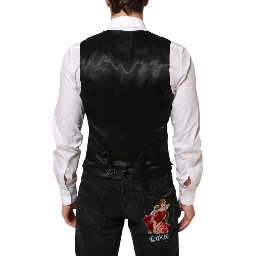 Black Wool Dress Formal Men Waistcoat Vest