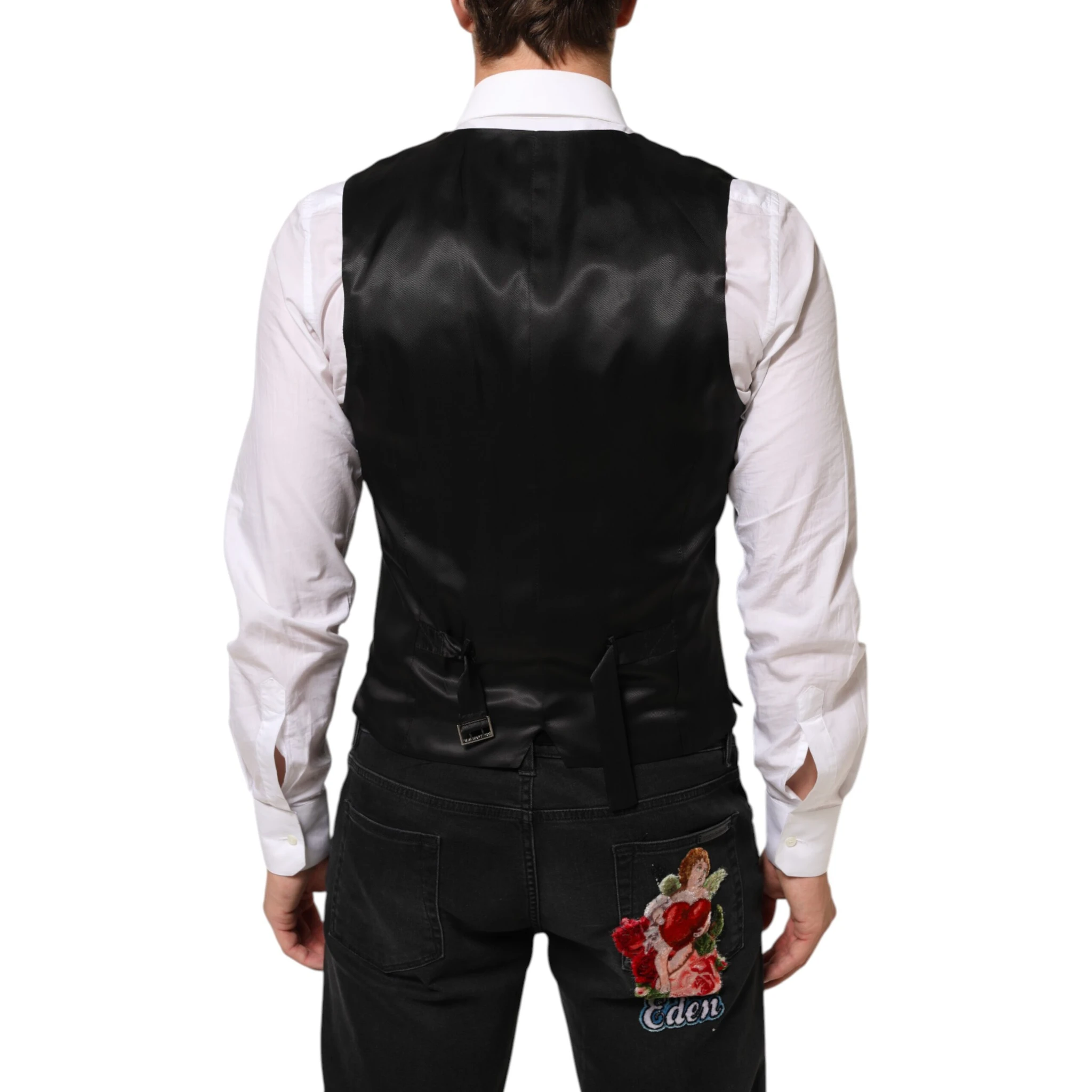 Black Wool Dress Formal Men Waistcoat Vest