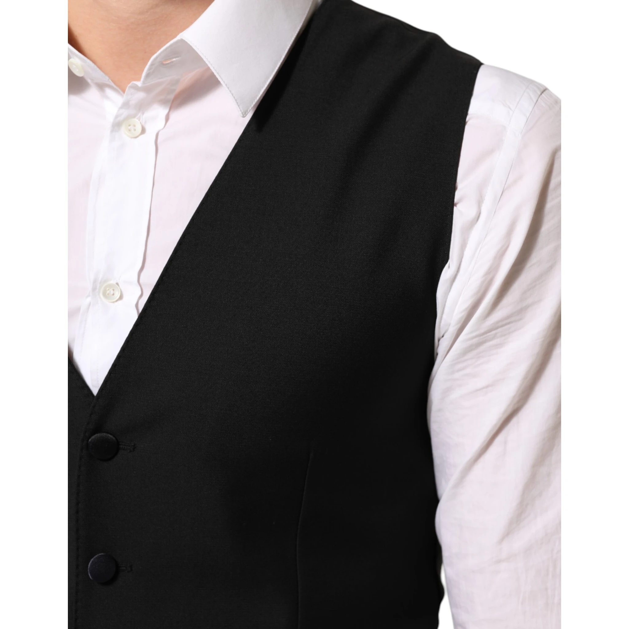 Black Wool Dress Formal Men Waistcoat Vest