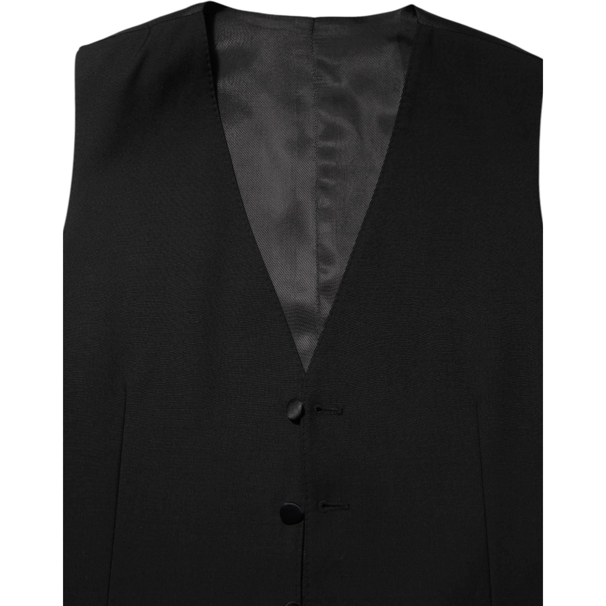 Black Wool Dress Formal Men Waistcoat Vest