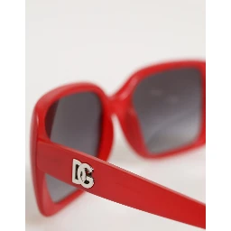 DG6093 Red Rectangular Grey Graduated Lenses Sunglasses