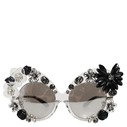 Transparent DG4292 Round Crystal Flowers Sunglasses
